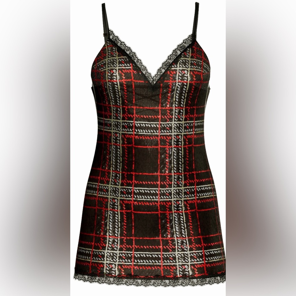 PINK Victoria's Secret Red and Black Plaid Chemise